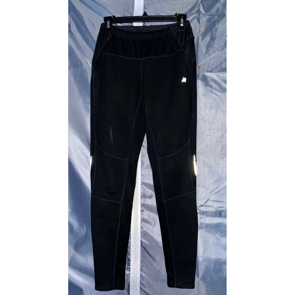 New Balance Women's Black Athletic Running Leggings Reflective Details Size S